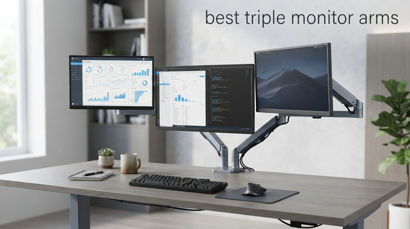 best triple monitor arms