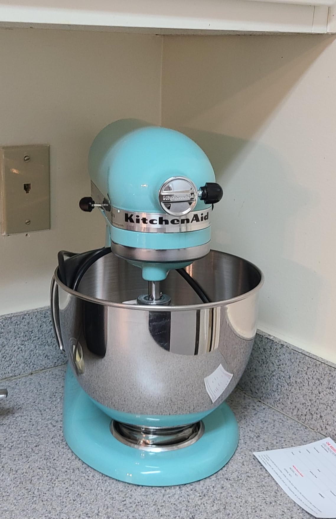Artisan, 5-Qt Tilt Head Stand Mixer, KSM150PS, Pistachio | Includes Pouring Shield for Mess-Free Mixing, 10 Speed Settings, Easily add Ingredients with the Tilt-Head Design customer photo 1