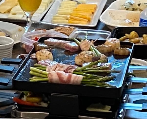 Swissmar Classic 8-Person Raclette Party Grill with Reversible Cast Aluminum Non-Stick Grill Plate/Crepe Top, Indoor Electric Raclette Grill & Griller - Black Grill Plate - Black customer photo 2