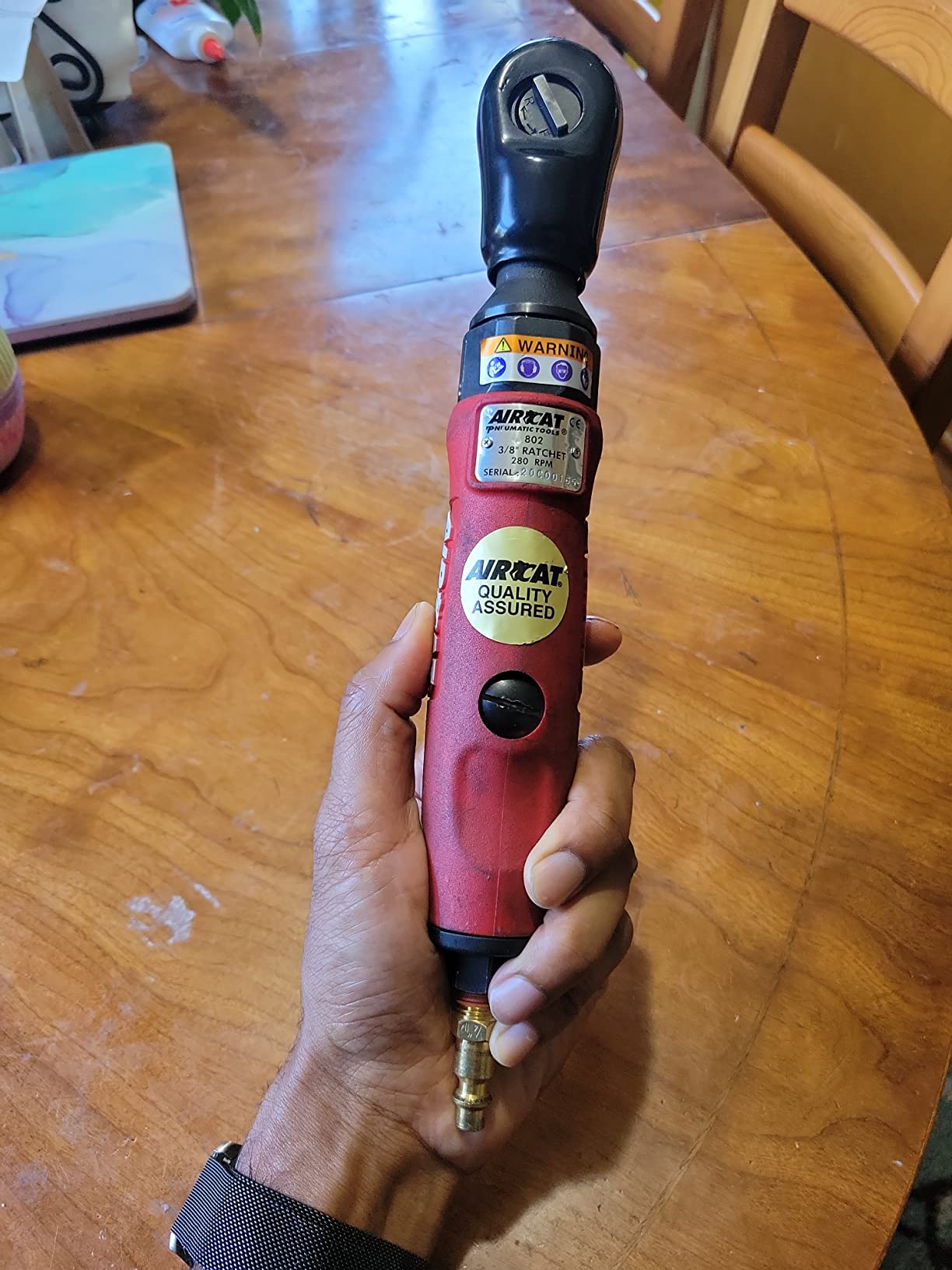 AIRCAT Pneumatic Tools 802: Composite Twin Pawl Ratchet Wrench 70 ft-lbs of Torque - 3/8-Inch customer photo 2