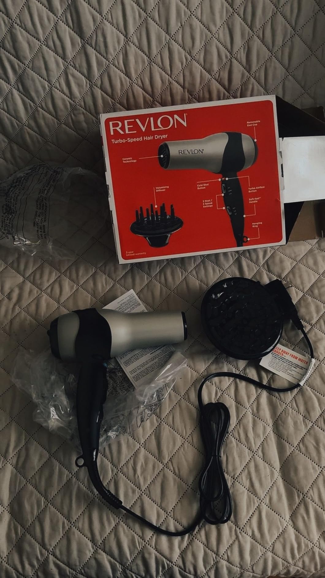 REVLON Turbo Hair Dryer | 1875 Watts of Maximum Shine, Fast Dry (Silver) customer photo 1