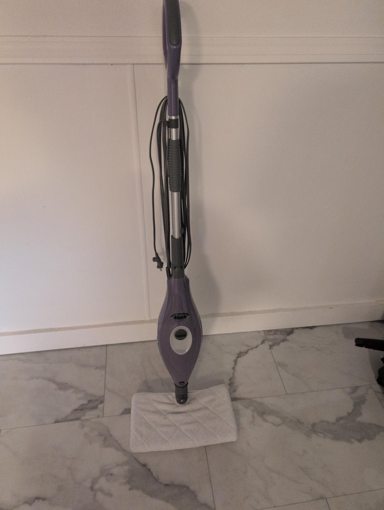 Shark Steam Pocket Mop with 2 Washable Double-sided Pads, Purple, S3501 | Lightweight, 2 Machine Washable Double-Sided Microfiber Pads, Swivel Steering, Steam Sanitization on Sealed Hard Floors customer photo 1