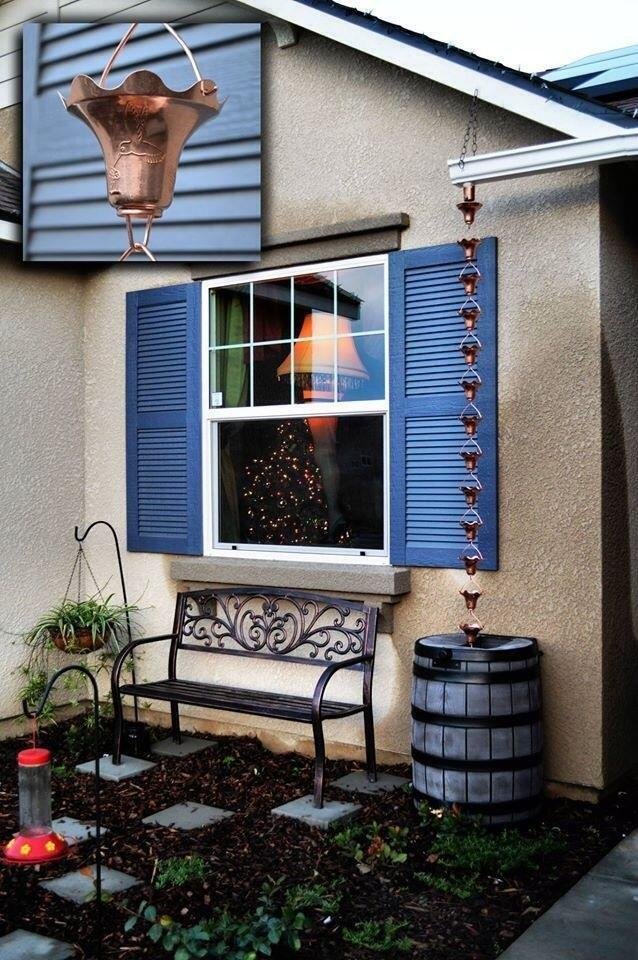 Rain Wizard Water Collection Barrel, 50 Gallon, Oak - Faux Wood Design Plastic Outdoor Home Rain Barrel with Metal Spigot and Flat Back customer photo 1
