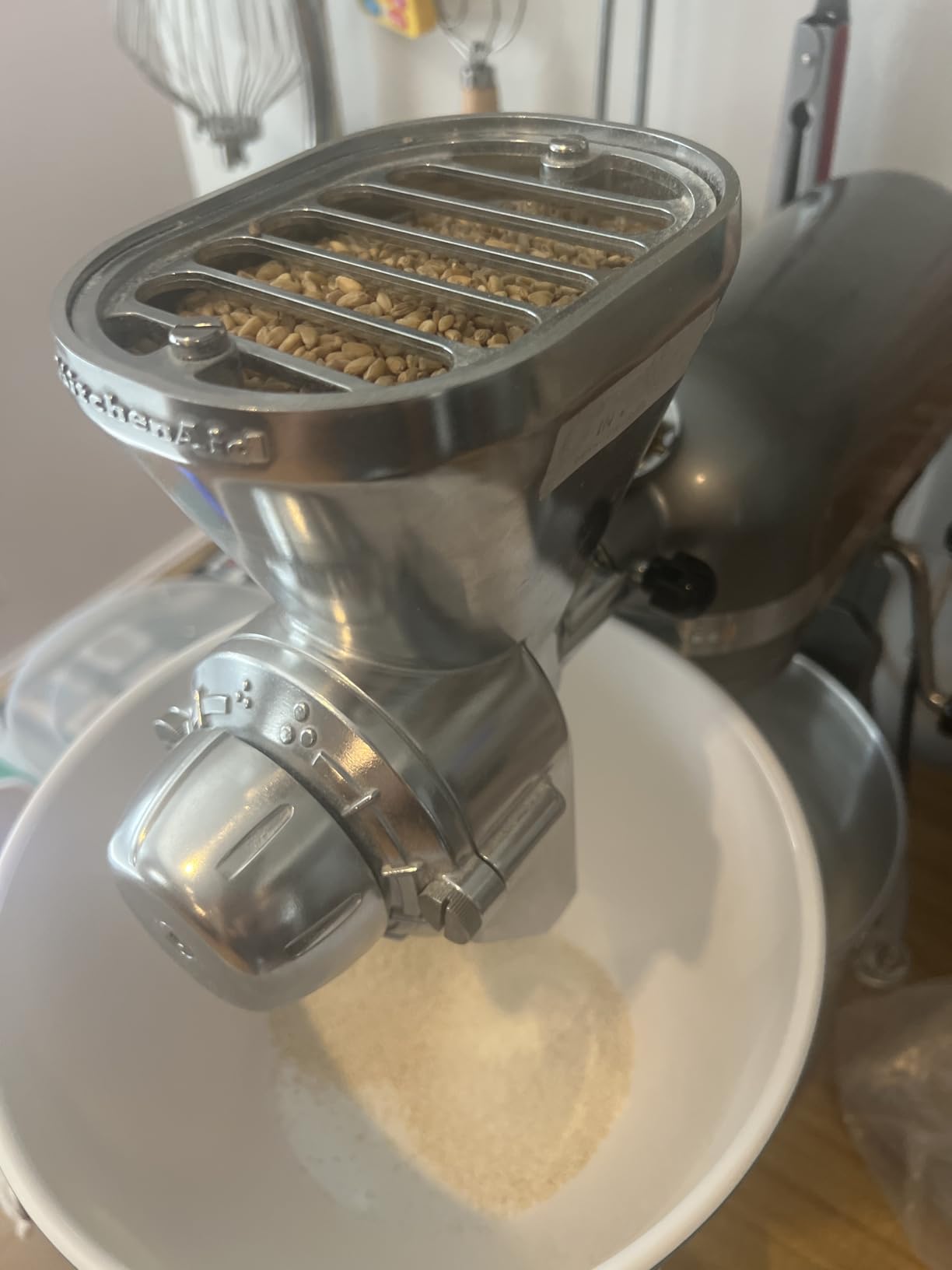 KitchenAid KGM All Metal Grain Mill Attachment for KitchenAid Stand Mixers | Fits any household KitchenAid Stand Mixer, 12 Grind Levels, Easily Grind a Variety of Grains, included Cleaning brush customer photo 2