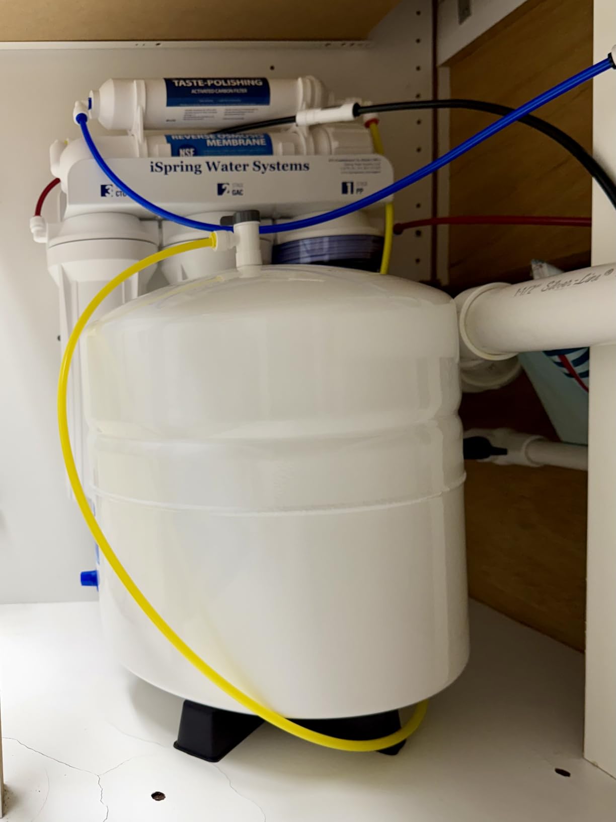 iSpring RCC7-BN NSF Certified, High Capacity Under Sink 5-Stage Reverse Osmosis Water Filter, RO Drinking System, 75 GPD Brushed Nickel Faucet, Patented Top-Mounted Faucet Design for Easy Installation customer photo 2