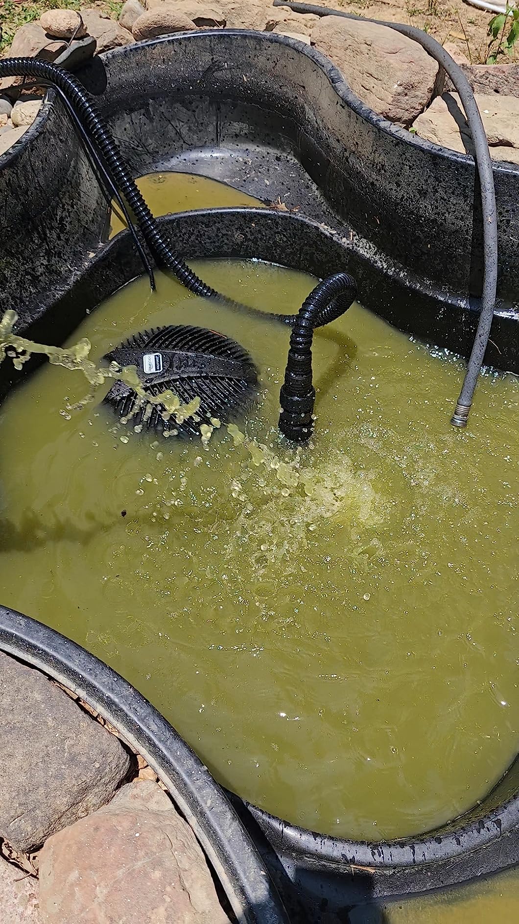 Aquascape AquaForce 1000 Solids Handling Submersible Pond Pump, Asynchronous Waterfall and Water Feature Pump with Pre Filter Cage and 25 ft Cord, 91011 customer photo 1