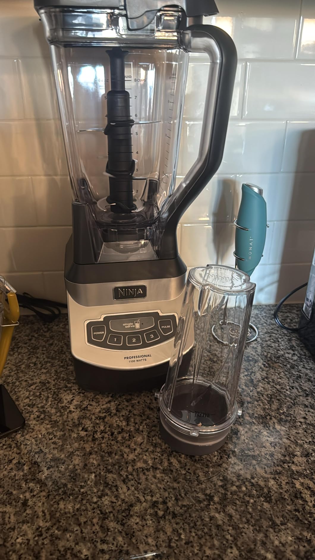 Ninja BL660 Professional Compact Smoothie & Food Processing Blender, 1100-Watts, 3 Functions -for Frozen Drinks, Smoothies, Sauces, & More, 72-oz.* Pitcher, (2) 16-oz. To-Go Cups & Spout Lids, Gray customer photo 1