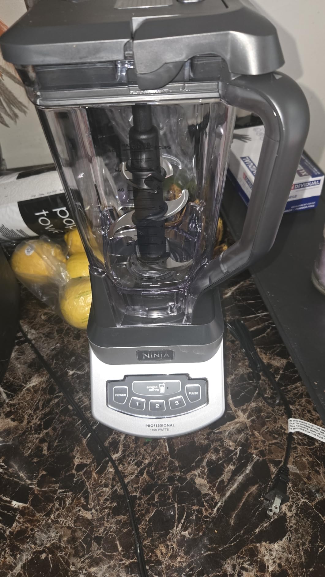 Ninja BL660 Professional Compact Smoothie & Food Processing Blender, 1100-Watts, 3 Functions -for Frozen Drinks, Smoothies, Sauces, & More, 72-oz.* Pitcher, (2) 16-oz. To-Go Cups & Spout Lids, Gray customer photo 2