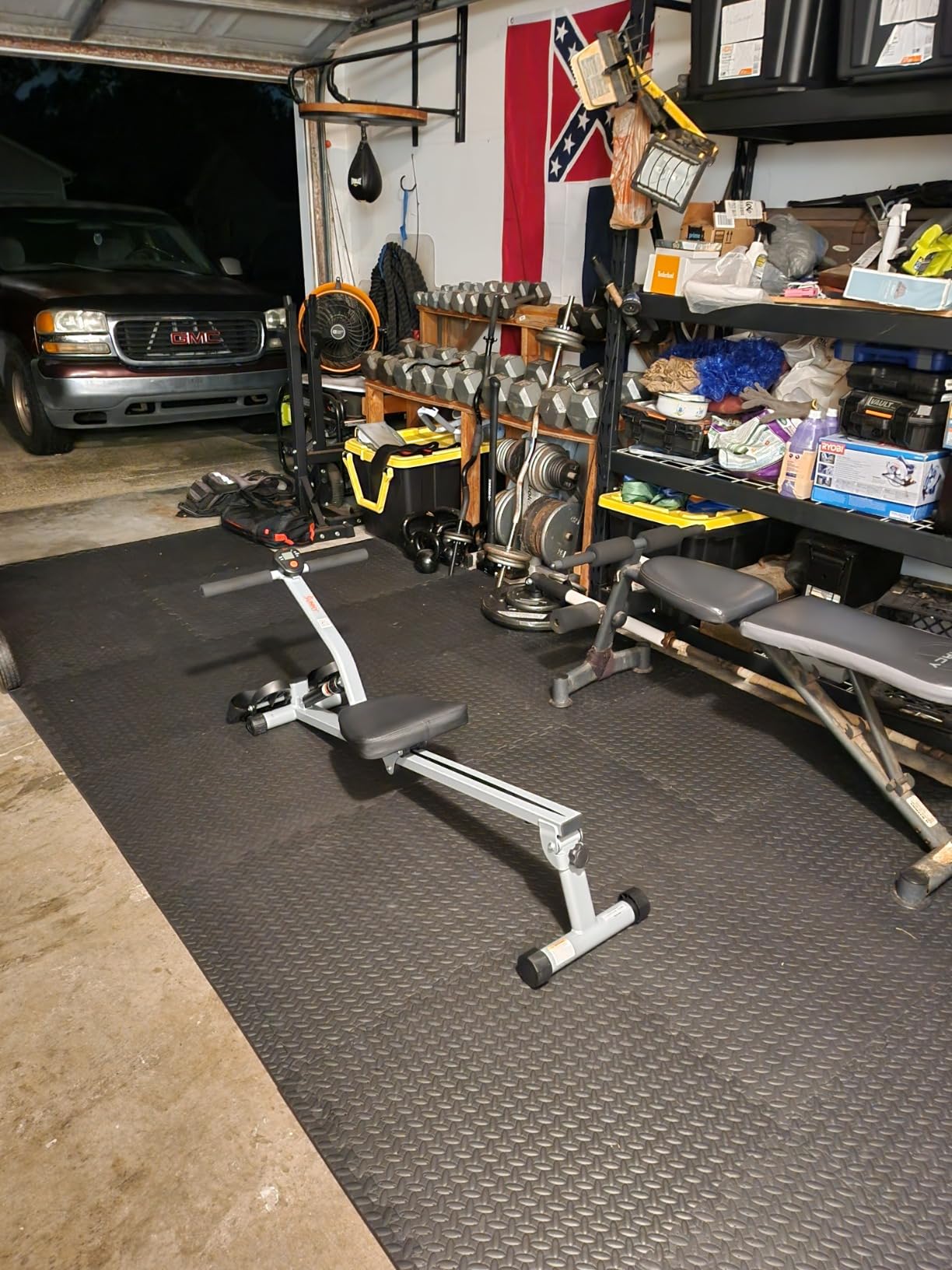 Sunny Health & Fitness Compact Hydraulic Rower with 12-Level Resistance | Full-Body Cardio, Joint-Friendly, Lightweight & Portable, Quiet & Smooth Ride, Easy-Assembly, Free SunnyFit App customer photo 2
