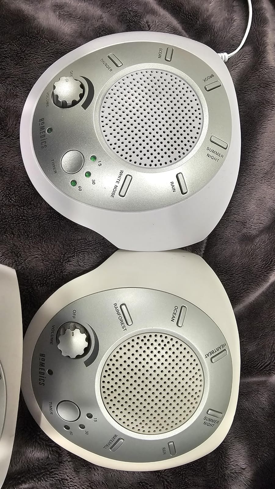 Homedics SoundSleep White Noise Sound Machine, Silver | Small Travel Size with 6 Relaxing Nature Sounds, Portable Therapy for Home, Office, Nursery, Auto-Off Timer customer photo 2