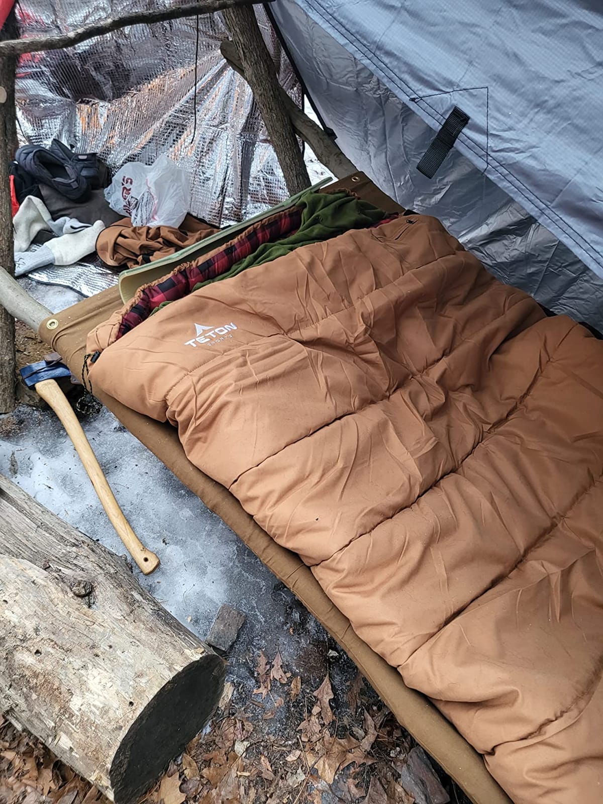 TETON Sports Deer Hunter Sleeping Bag, Warm and Comfortable Camping Sleeping Bag, Teton Tough Canvas Shell for Camping, Hunting, and Cold Weather customer photo 1