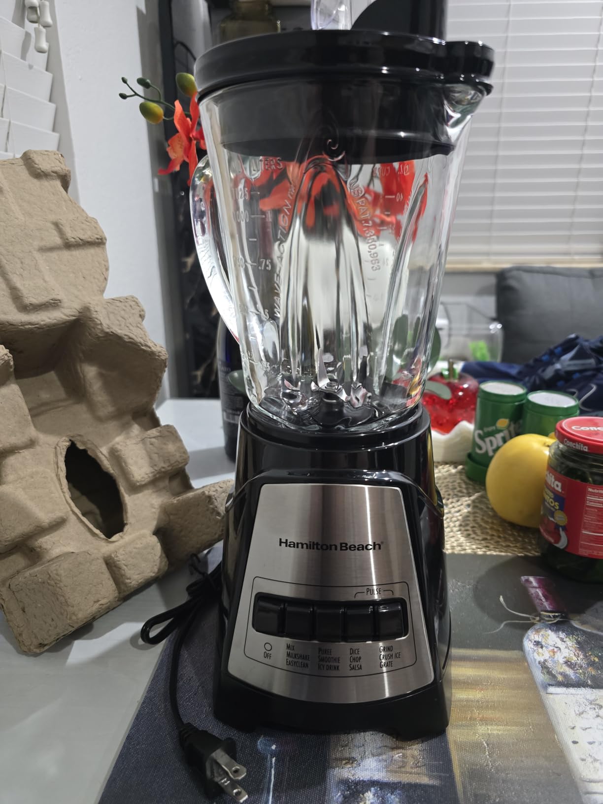 Hamilton Beach Power Elite Blender For Smoothies With Wave Action System | 40 oz. Glass Jar | 12 Functions Including Puree, Crush Ice | 700 Watts | Black | 58148AG customer photo 2