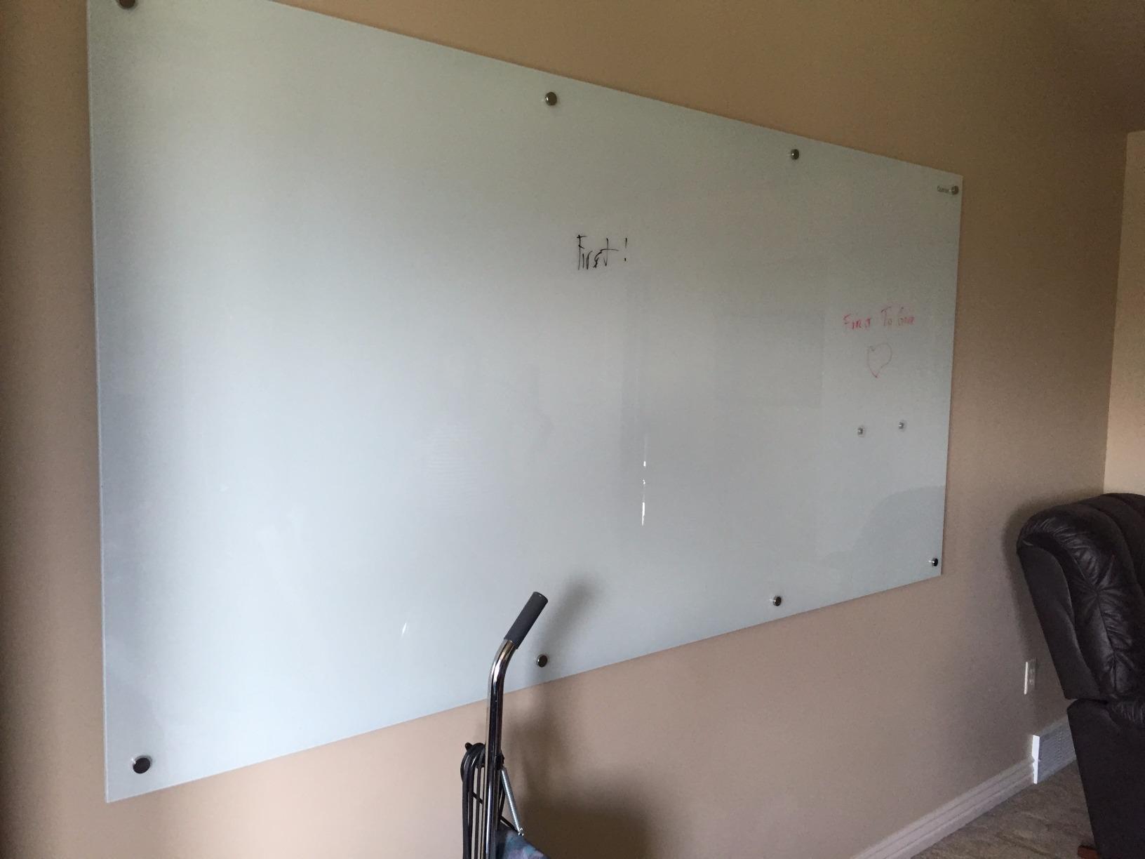 Quartet Magnetic Glass Dry Erase White Board, 48''W x 36''H Whiteboard, Infinity Frameless Mounting, White Surface (G4836W) customer photo 1