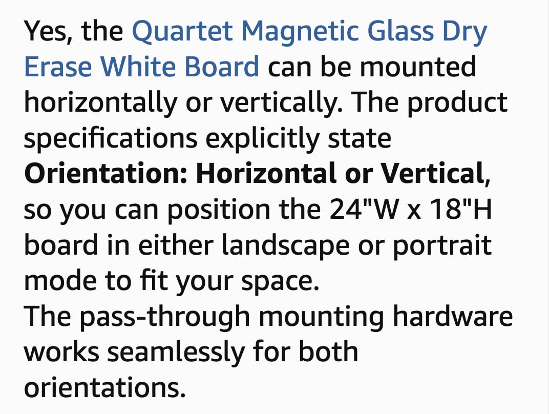 Quartet Magnetic Glass Dry Erase White Board, 48''W x 36''H Whiteboard, Infinity Frameless Mounting, White Surface (G4836W) customer photo 2
