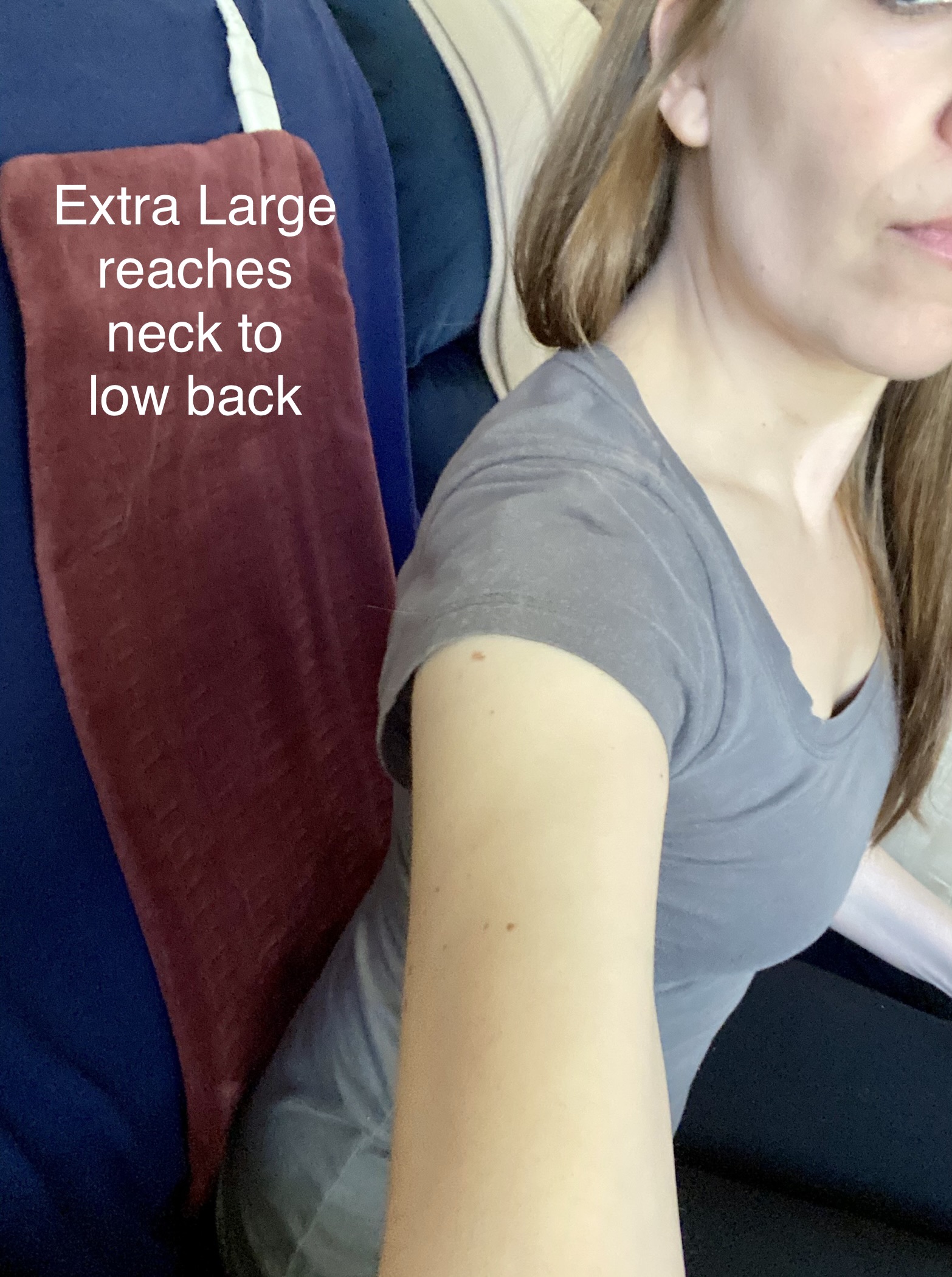 Sunbeam XL Back Neck and Shoulder Heat Therapy 12 x 24 with Auto Shut Off 6 Settings Machine-Washable Comfortable Microplush Fabric - Burgundy customer photo 1