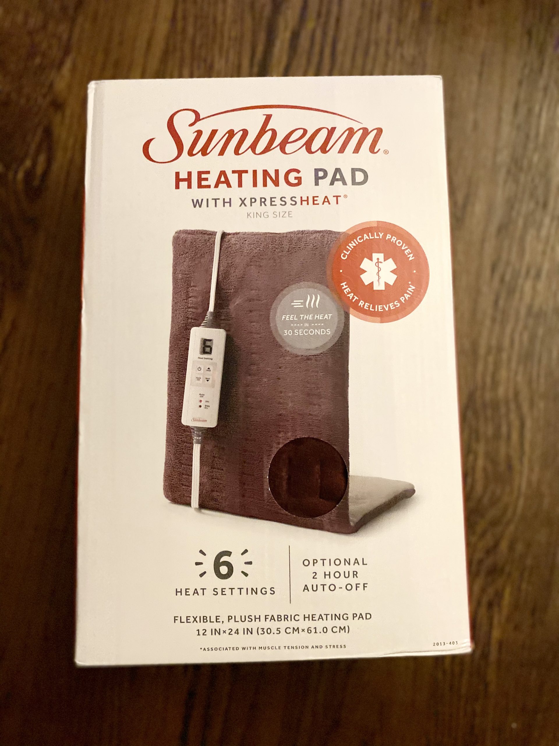 Sunbeam XL Back Neck and Shoulder Heat Therapy 12 x 24 with Auto Shut Off 6 Settings Machine-Washable Comfortable Microplush Fabric - Burgundy customer photo 2
