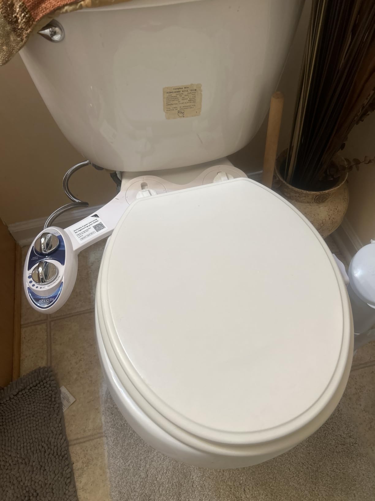 LUXE Bidet NEO 120 - Bidet Attachment for Toilet Seat, White | Non-Electric, Single Nozzle, Self-Cleaning, Adjustable Water Pressure, Rear Wash customer photo 2