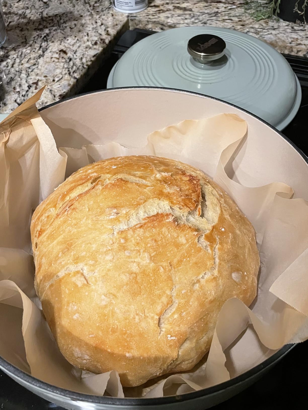 Lodge Essential Enamel Cast Iron Dutch Oven 6 Quarts - Perfect for Bread Baking, Braising, Marinating & Slow Cooking, Features Moisture-Sealing Lid & Dual Handles, Kitchen Essentials, Oyster White customer photo 1