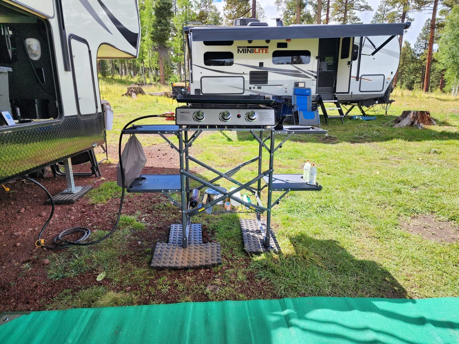 GCI OUTDOOR Slim-Fold Cook Station | Portable Folding Kitchen Table with a Heat Resistant Tabletop, 4 Side Tables & Storage Rack, Perfect for Picnics & Camping Trips customer photo 2