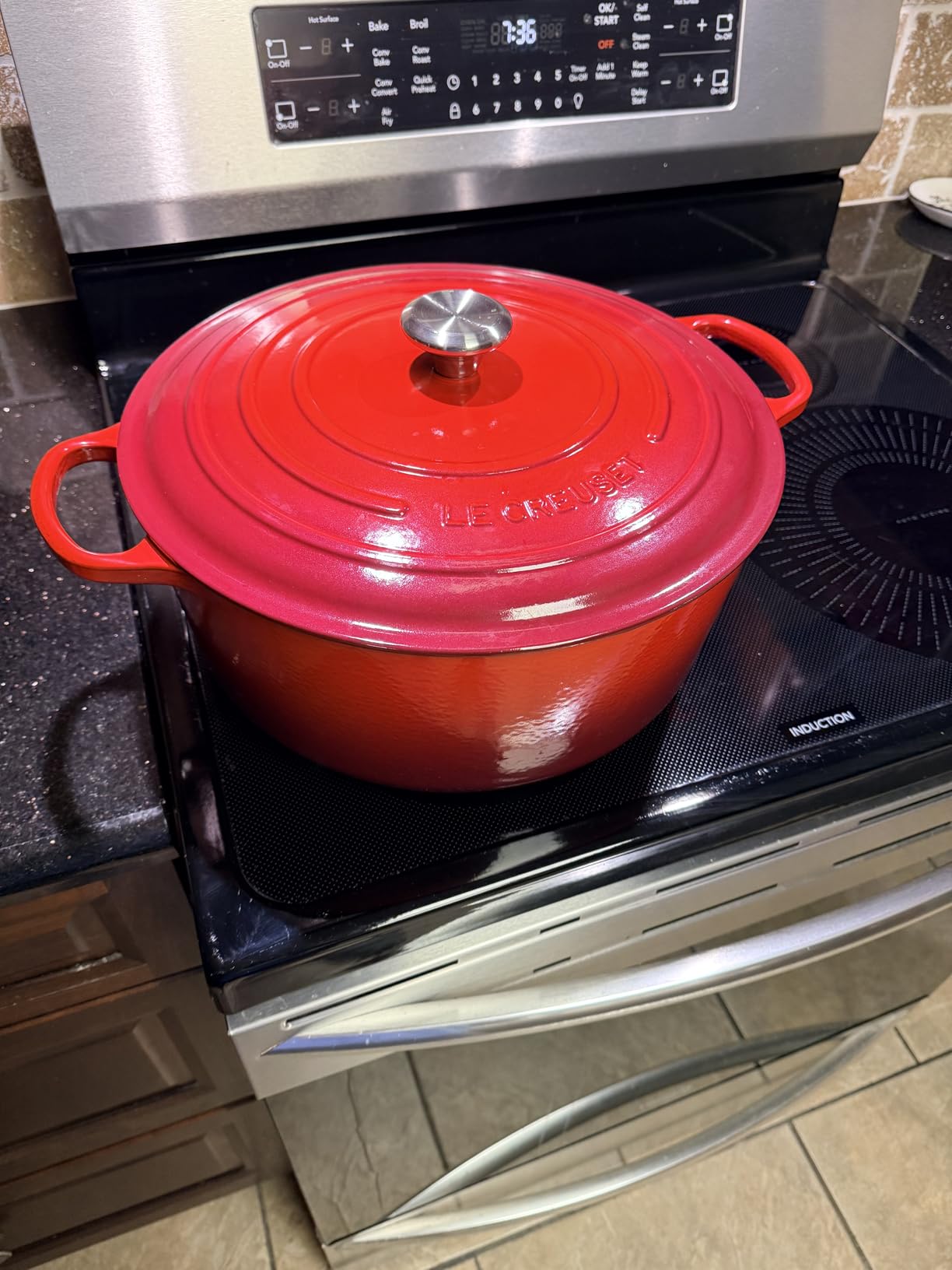 Le Creuset Enameled Cast Iron Signature Round Dutch Oven, 5.5 qt., Cerise customer photo 2