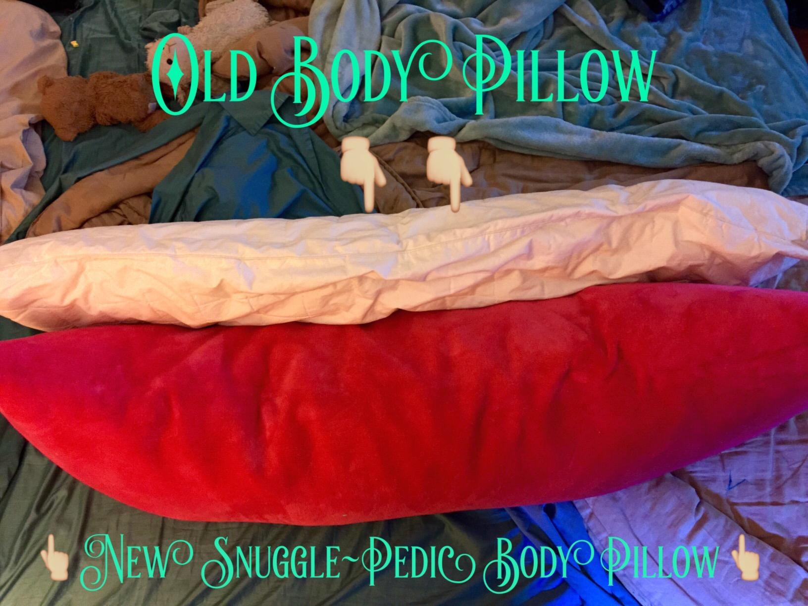 Snuggle-Pedic Body Pillow for Adults - Breathable, Full Body Pillow for Side Sleepers - Shredded Memory Foam Gel - Cooling Long Pillow Supports Legs, Belly & Hips - 20x54 White customer photo 2