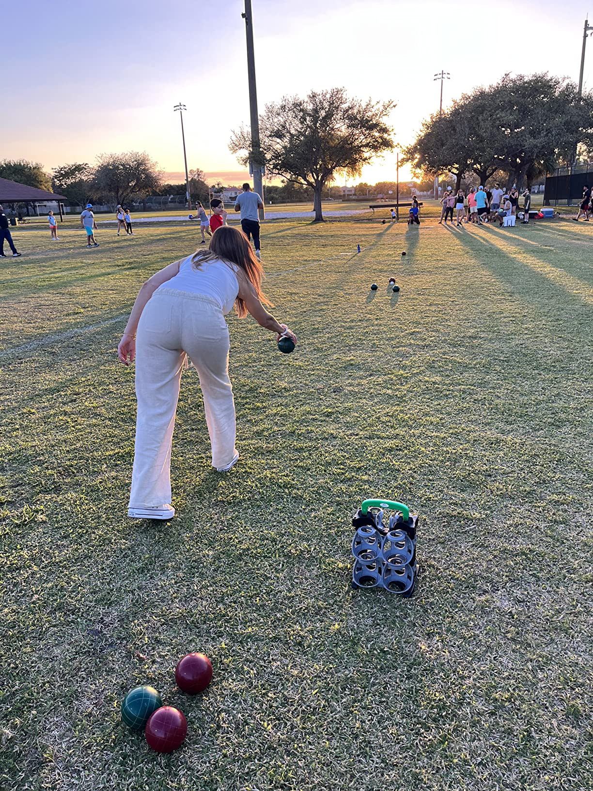 EastPoint Bocce Ball Set, 110mm, 8 Balls, Pallino, Outdoor Games | Tournament-Size Play, Portable Carry Case customer photo 1