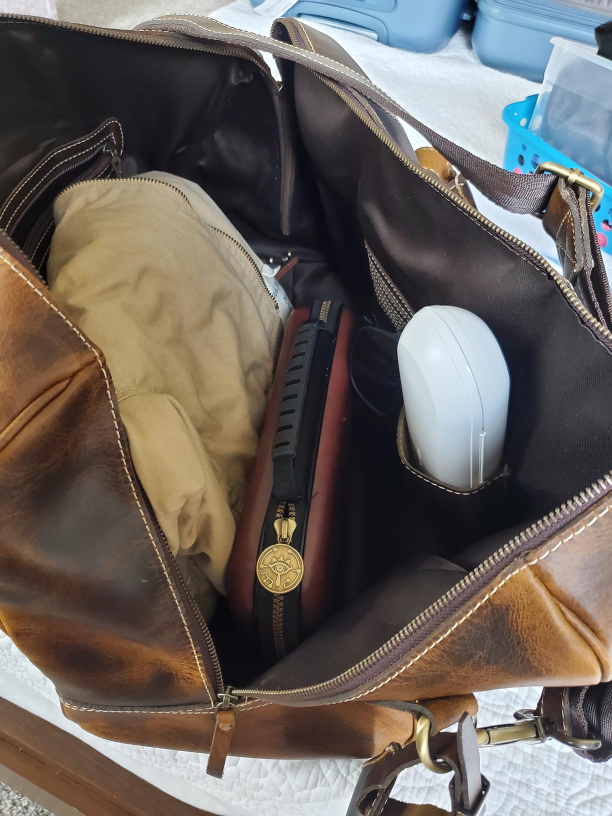 Handmade Leather Travel Duffel Bag - Airplane Underseat Carry On Bags by Rustic Town customer photo 1