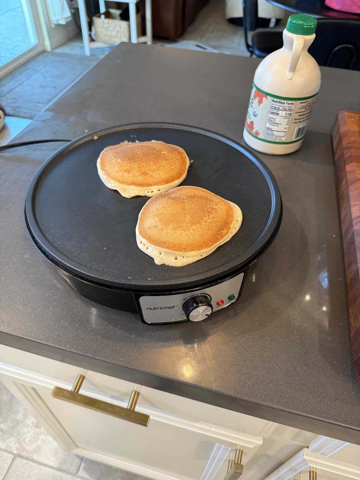 NutriChef Electric Crepe Maker & Griddle Cooktop - Nonstick 12 Inch Aluminum Hot Plate with LED Indicator Lights & Adjustable Temperature Control - Wooden Spatula & Batter Spreader Included customer photo 2