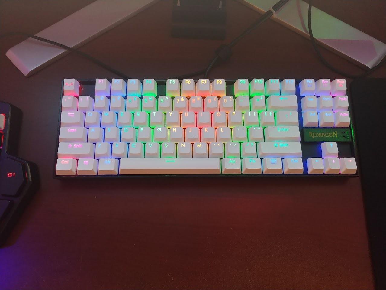 Redragon K552P Mechanical Gaming Keyboard TKL with 18 Backlight Modes, Hot-Swappable Blue Switches, 87-Key Compact Ergonomic Design, N-Key Rollover & Software Programmable Macro - RGB, Black customer photo 1