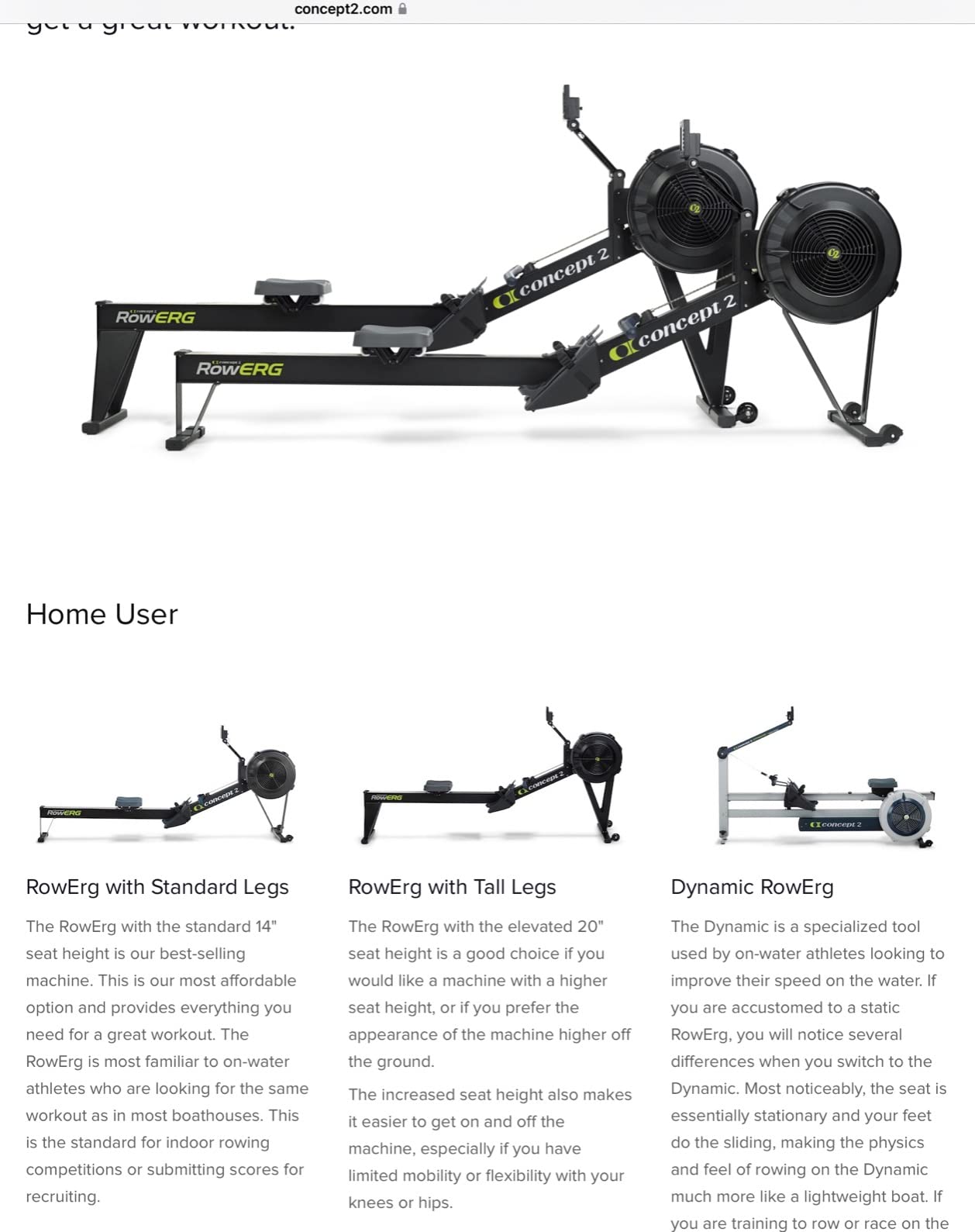 Concept2 RowErg Indoor Rowing Machine with Tall Legs - PM5 Monitor, Device Holder, Adjustable Air Resistance, Easy Storage customer photo 1