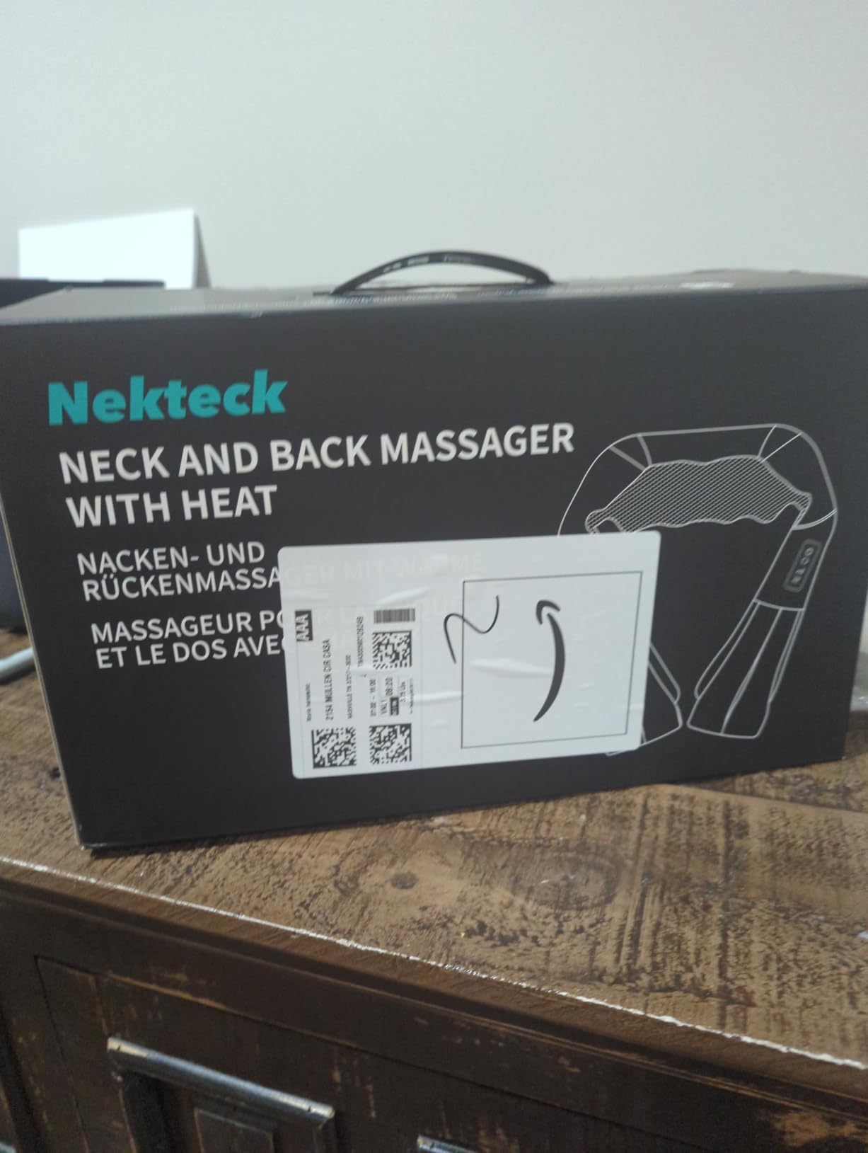 Nekteck Shiatsu Neck Massager with Heat for Pain Relief, NOT Cordless | 2026 Upgraded 3D Back Shoulder Kneading Massage Pillow, 3 Intensity Speeds Deep Tissue, Relaxation Gifts for Men Women, Black customer photo 1