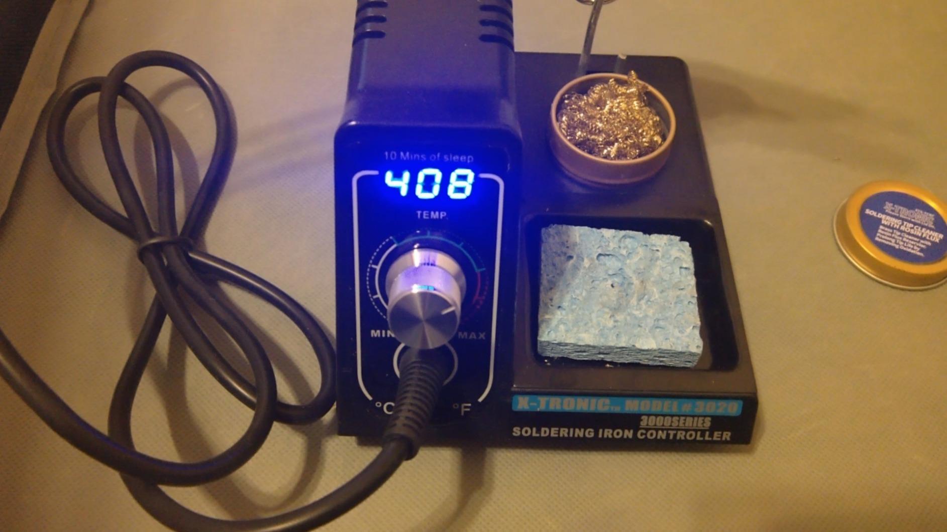 The Original X-Tronic 3020-XTS 75W Soldering Iron Station LED 2 Helping Hands Roll of Solder Brass Sponge w/Cleaning Flux Wet Sponge C/F Conversion Switch 10 Minute Sleep Feature customer photo 1
