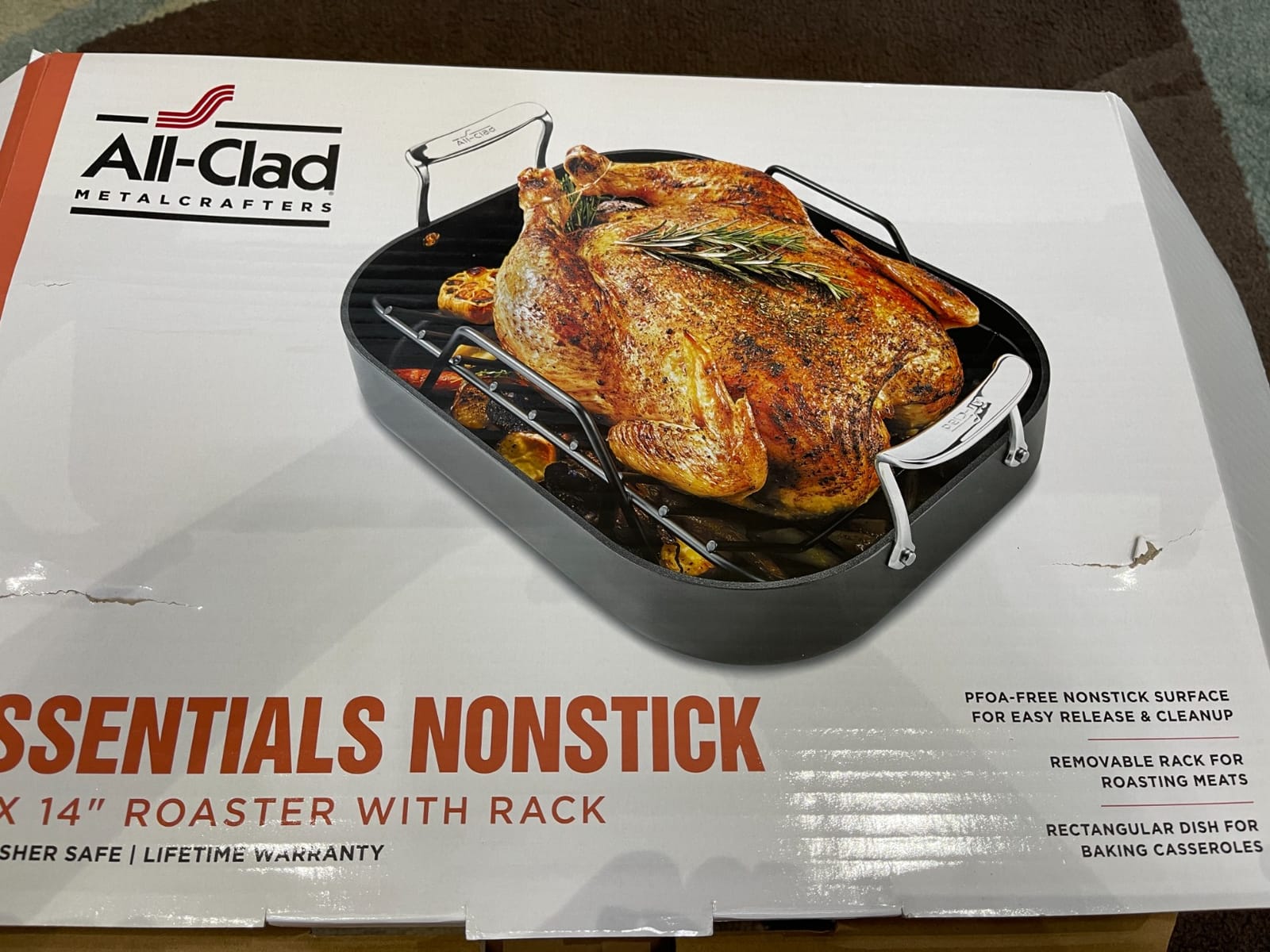 All-Clad HA1 Hard Anodized Nonstick Roaster and Nonstick Rack 13x16 Inch Oven Broiler Safe 500F Roaster Pan, Pots and Pans, Cookware Black customer photo 1