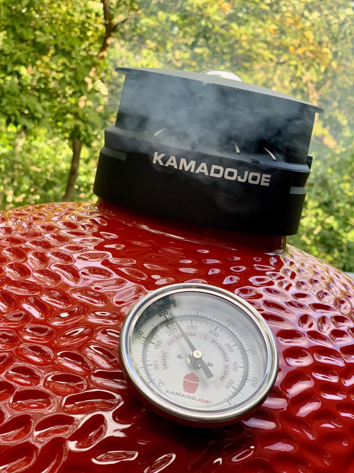 Kamado Joe Classic Joe Series II 18-inch Ceramic Charcoal Grill and Smoker with Cart, Side Shelves, Stainless Steel Grates and 250 Cooking Square Inches in Red, Model KJ-23RHC customer photo 1