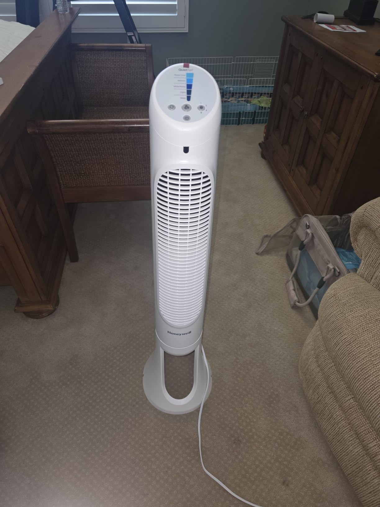 Honeywell QuietSet Whole Room Oscillating Tower Fan with Remote, White, HYF260 customer photo 1