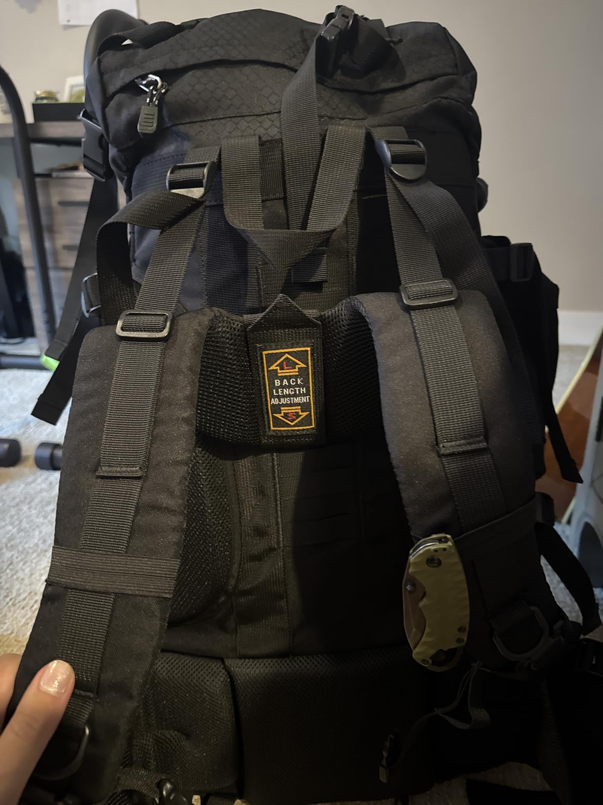 Amazon Basics Internal Frame Hiking Backpack for Camping and Backpacking, Adjustable Straps, Rainfly Included customer photo 1