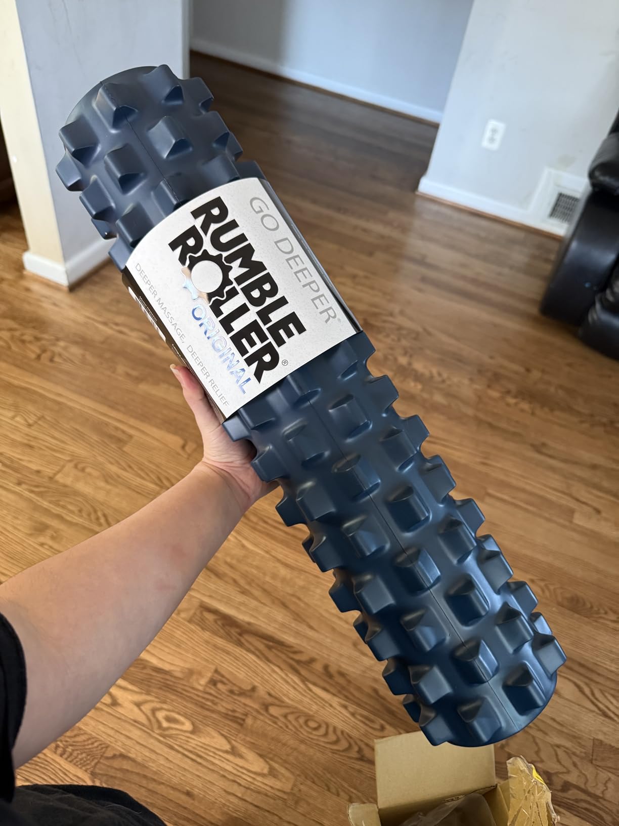 RumbleRoller Original Foam Roller Deep Tissue Massage Roller for Muscle Recovery (Midsize 22-Inch) customer photo 1