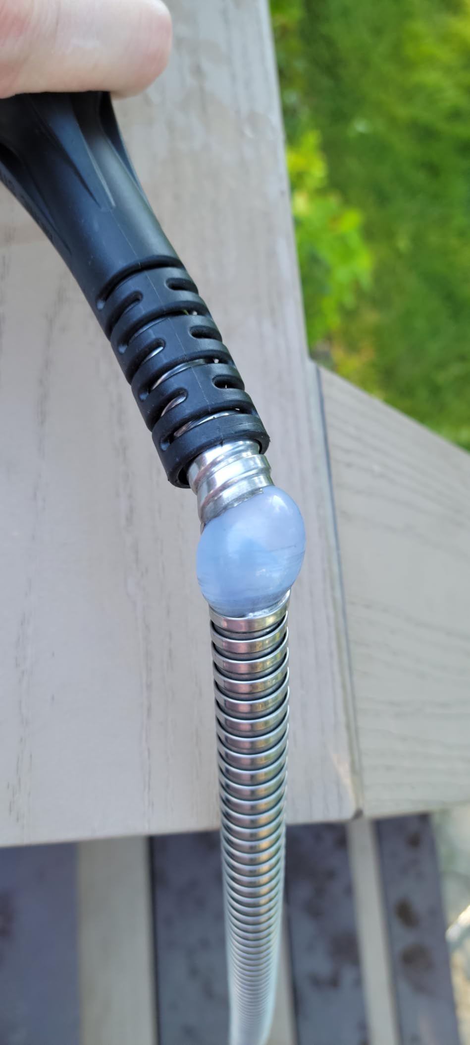 BIONIC STEEL 100 Ft Metal Garden Hose with Sprayer Nozzle | Non Kinking Design, Stainless Steel Heavy Duty Water Hose 100 Ft x 5/8 in. Flexible & NON Expandable for Water Flow, 500 PSI customer photo 2