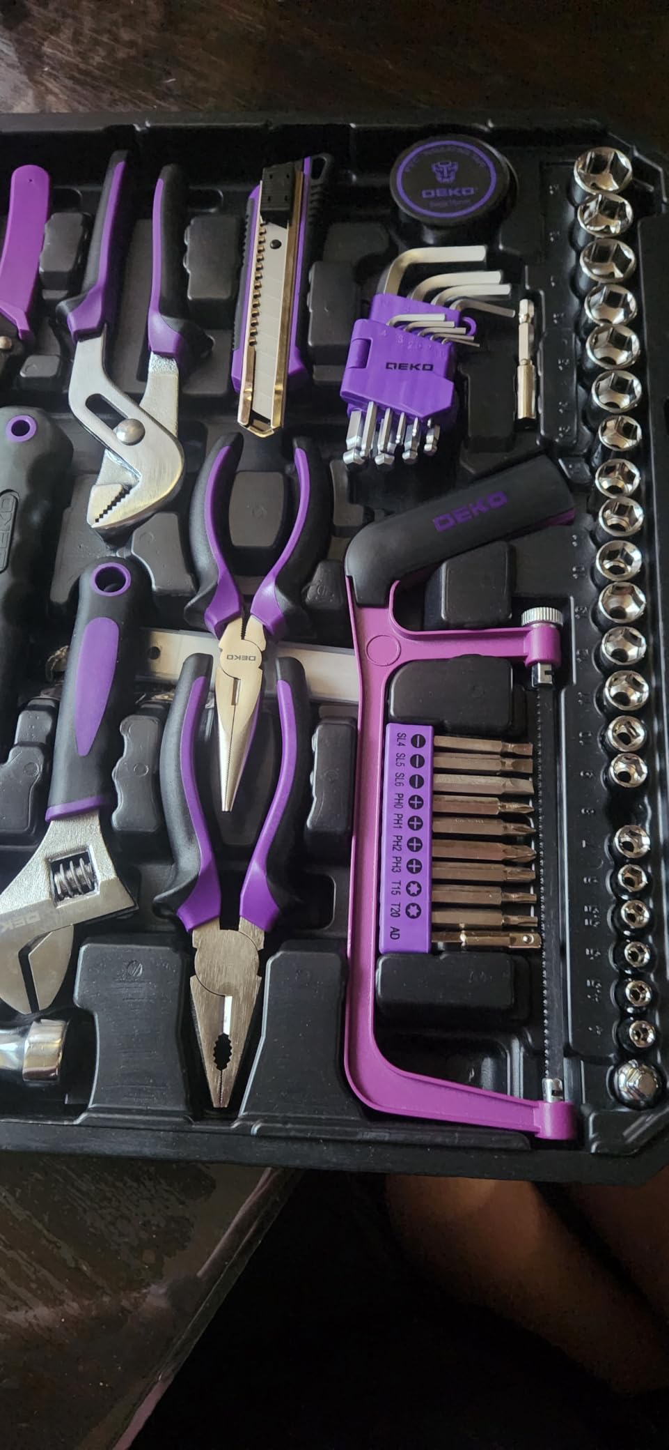 DEKOPRO 228 Piece Socket Wrench Auto Repair Tool Combination Package Mixed Tool Set Hand Tool Kit with Plastic Toolbox Storage Case customer photo 1