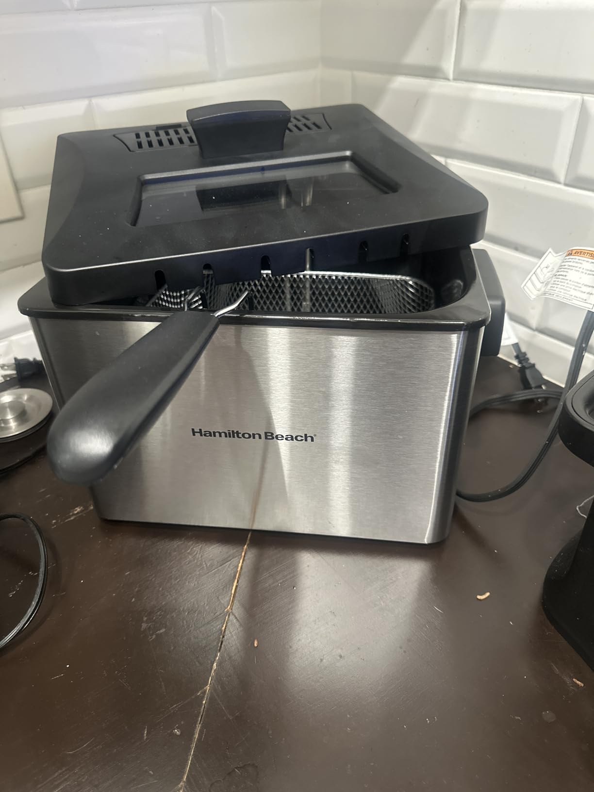 Hamilton Beach Electric Deep Fryer with Basket and Lid, 4.5 Liters / 19 Cups Oil Capacity, Temperature Control, View Window, Professional Style, 1800 Watts, Stainless Steel (35035A) customer photo 1