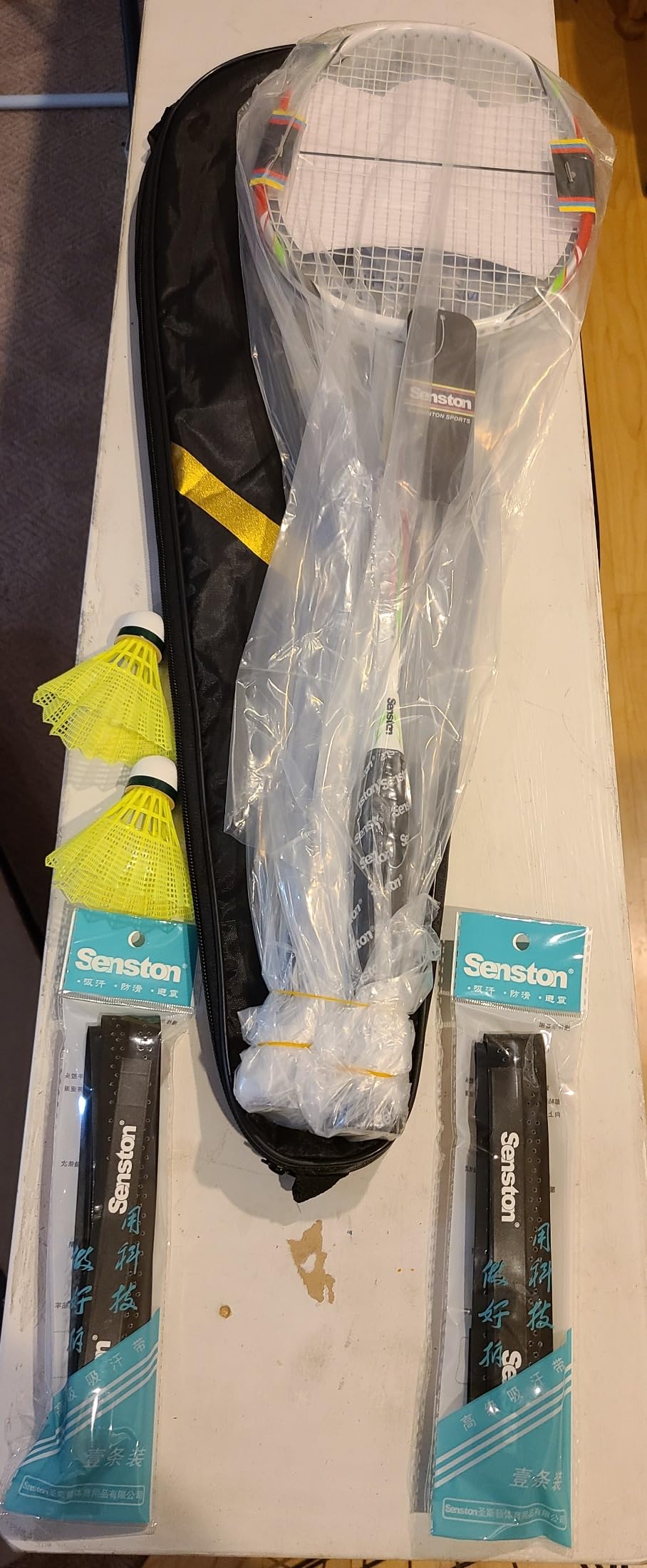 Senston Carbon Fiber Composite Badminton Rackets Set of 2 for Beginners | Lightweight Pre-Strung for Beginners, Casual Outdoor Play & Family Fun, with Shuttlecocks, Replacement Grips & Carry Bag customer photo 2