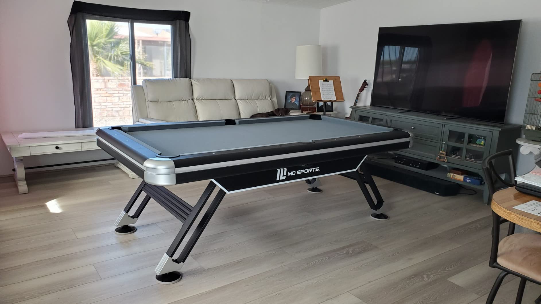 MD Sports 7.5' Titan Pool Table, Drop Pocket Billiard Table, Durable Steel Legs with Pool Ball and Cue Stick Set, Perfect for Family Game Rooms customer photo 1