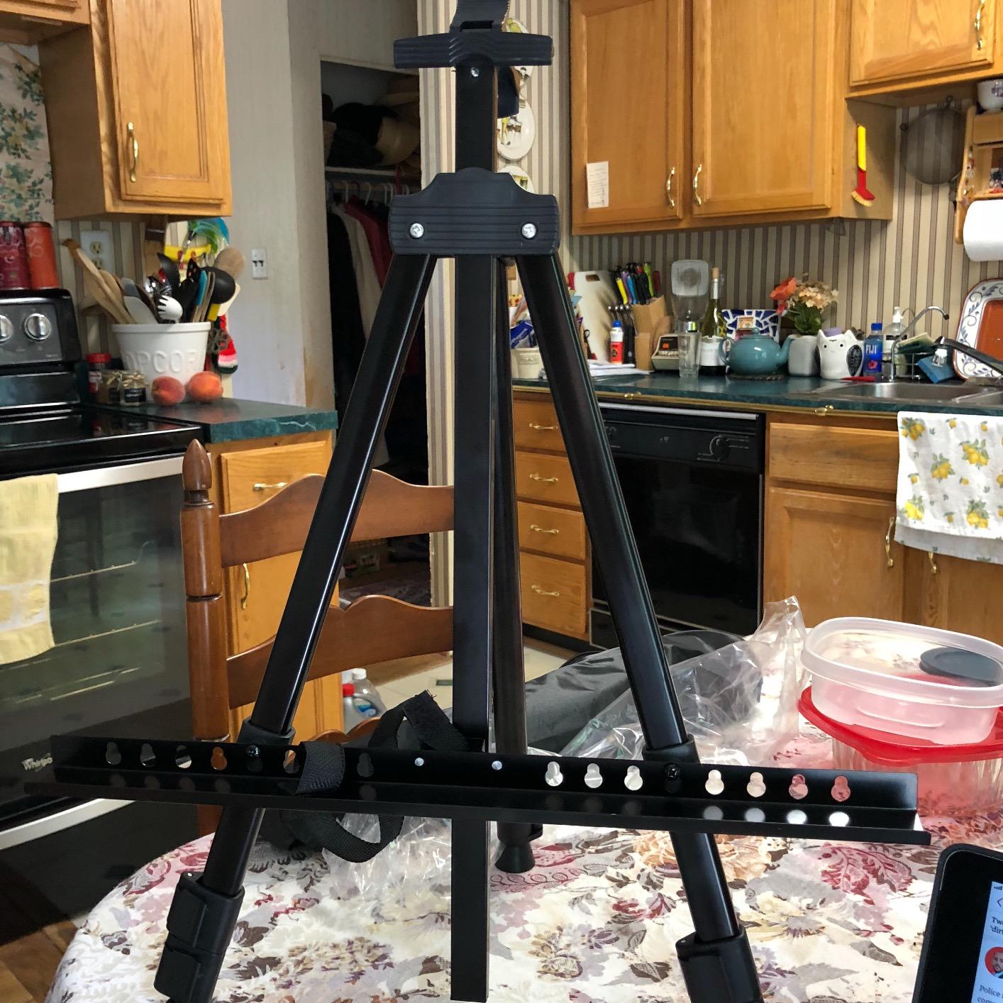 T-Sign 17 to 66 Inch Heavy Duty Easel Stand - Adjustable Metal Tripod Art Easel for Painting and Display, Portable Canvas Stand with Carrying Bag for Artists, Tabletop and Outdoor Use (Black, 1 Pack) customer photo 2