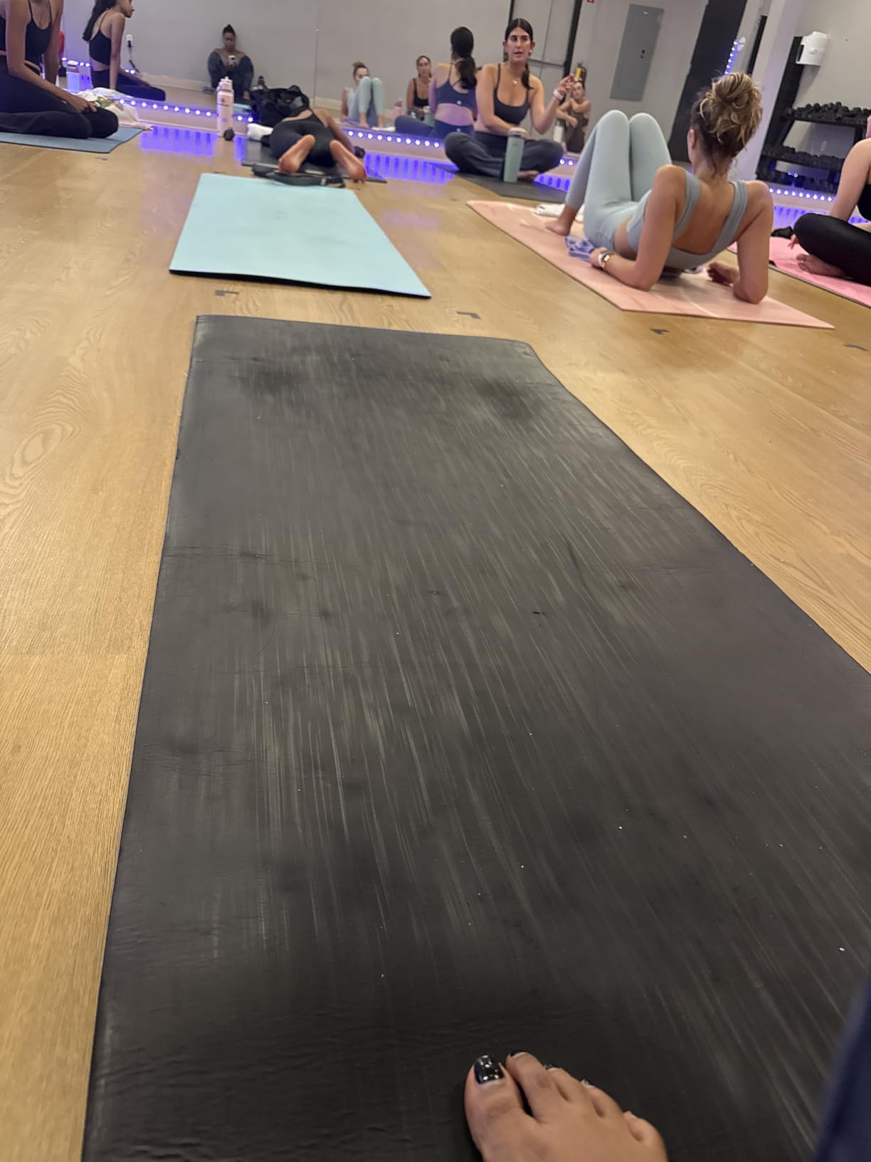 Pro Non Slip Yoga Mat Thick for Hot Yoga, Pilates, Workout & Home Gym | Eco-Friendly 5mm Thick Yoga Mat, SGS-Certified, Anti-Tear, Free Carry Strap, Foldable, Ideal for Fitness, Exercise, Gym Floor customer photo 1