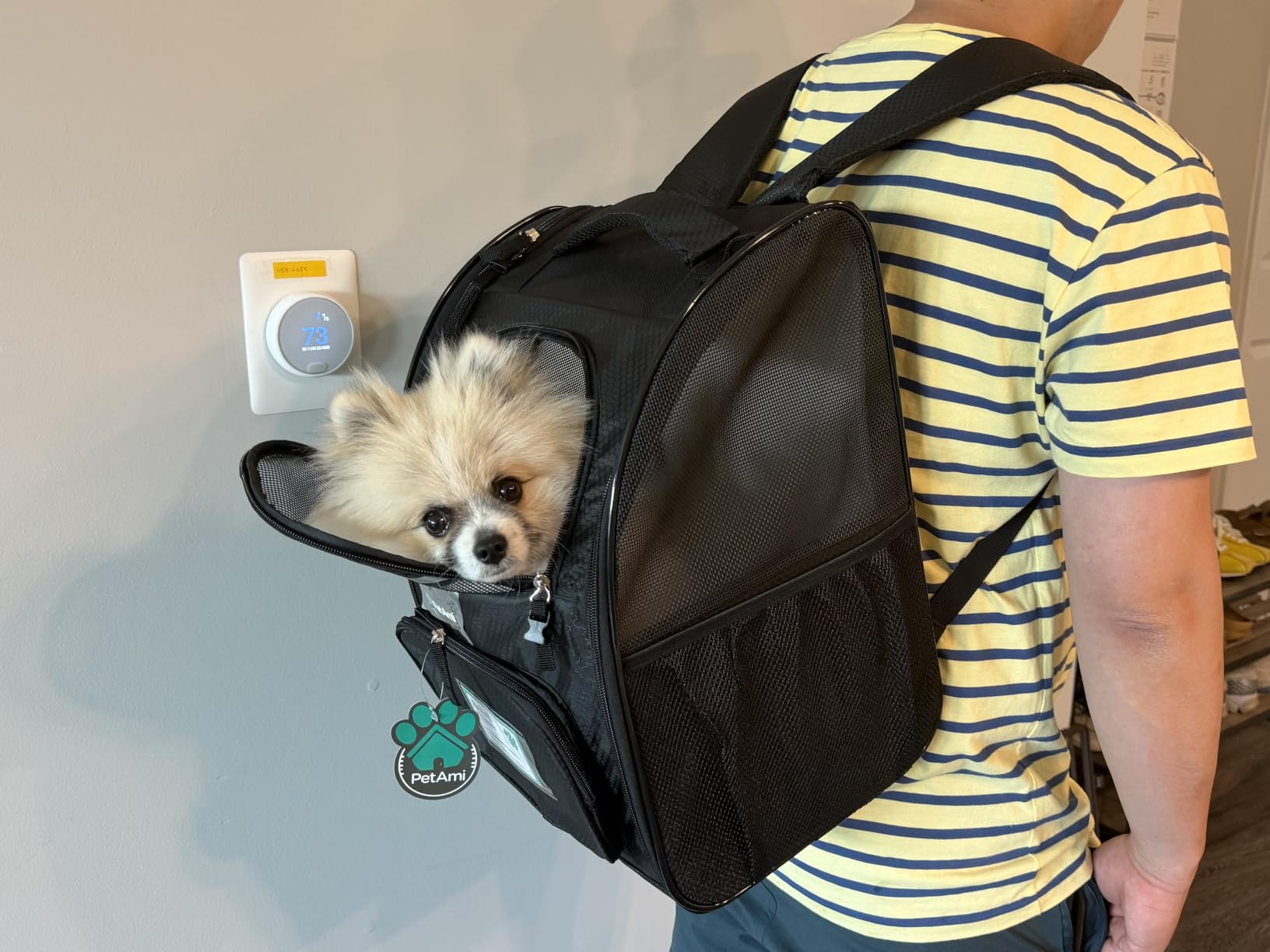 PetAmi Dog Backpack Carrier Airline Approved Cat Pet Puppy Bag, Grey customer photo 1