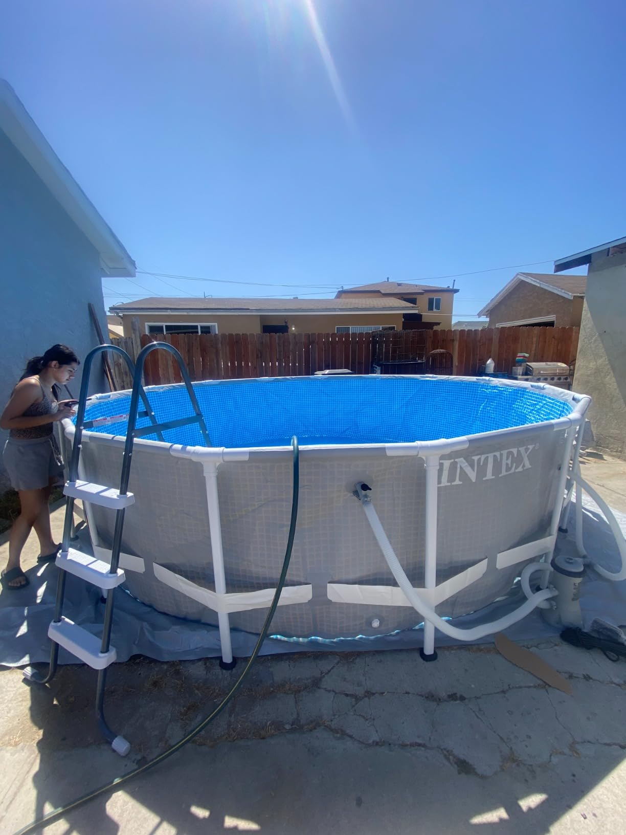 Intex 26719EH Prism Frame Premium Above Ground Swimming Pool Set: 14ft x 42in - Includes 1000 GPH Cartridge Filter Pump - SuperTough Puncture Resistant - Rust Resistant - 3357 Gallon Capacity customer photo 1