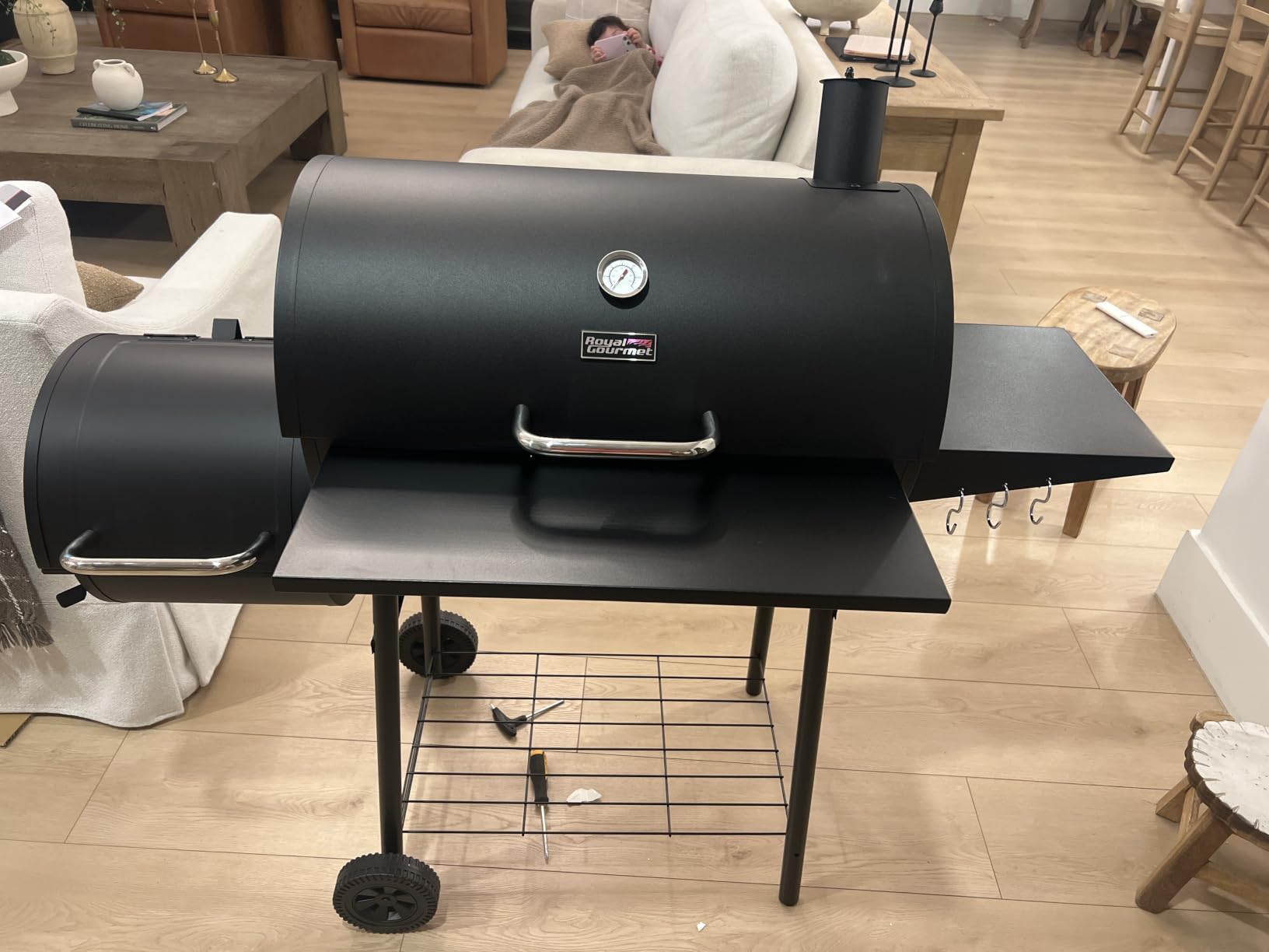 Royal Gourmet CC1830S BBQ Charcoal Grill and Offset Smoker | 823 Square Inch cooking surface, Outdoor for Camping | Black customer photo 1