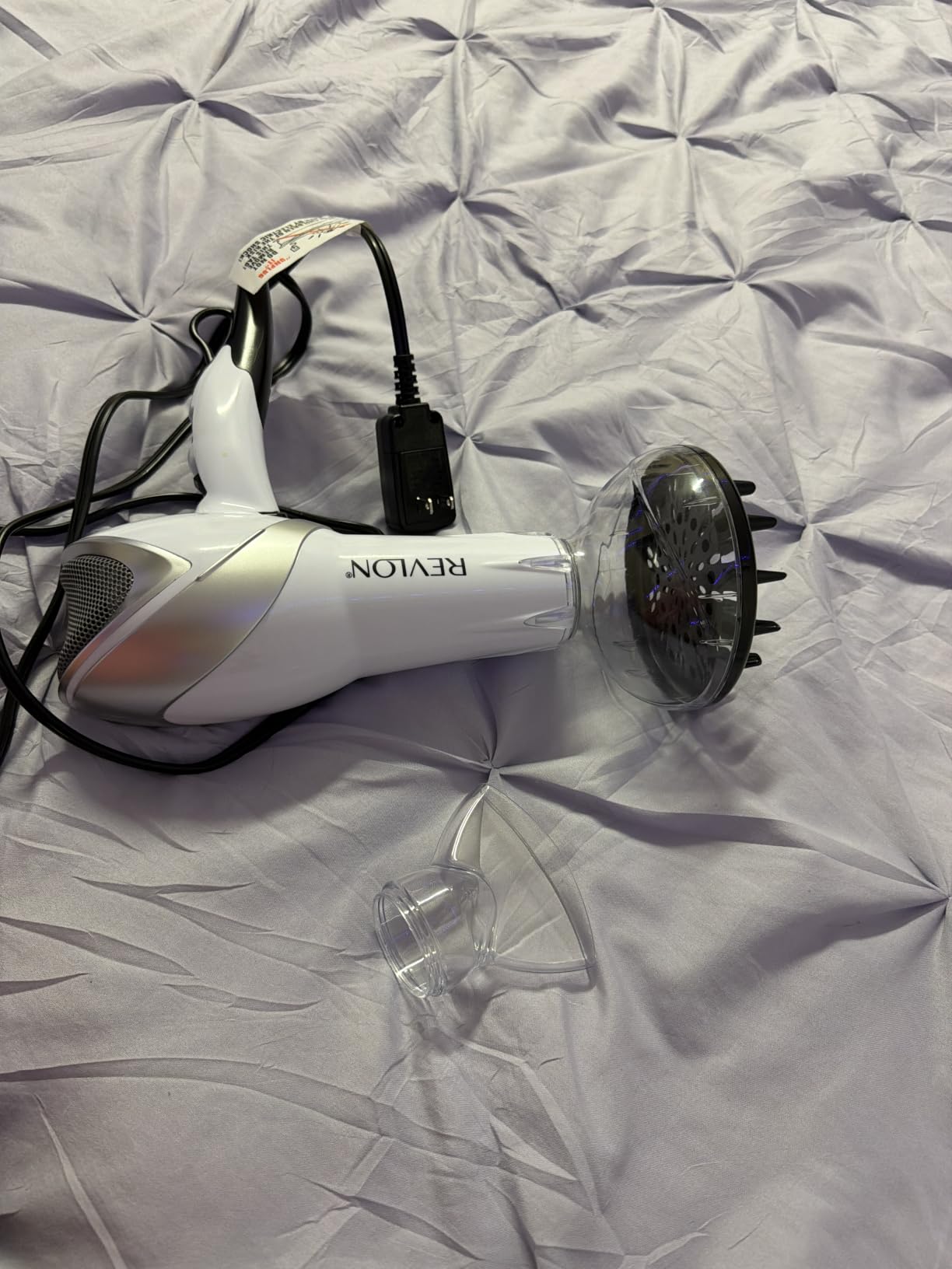 Infrared Ionic Hair Dryer with Diffuser & Concentrator, White | 2 Speed Settings, Tourmaline Technology for Frizz Control, 1875 Watt Power for Fast Drying, Suitable for All Hair Types customer photo 1