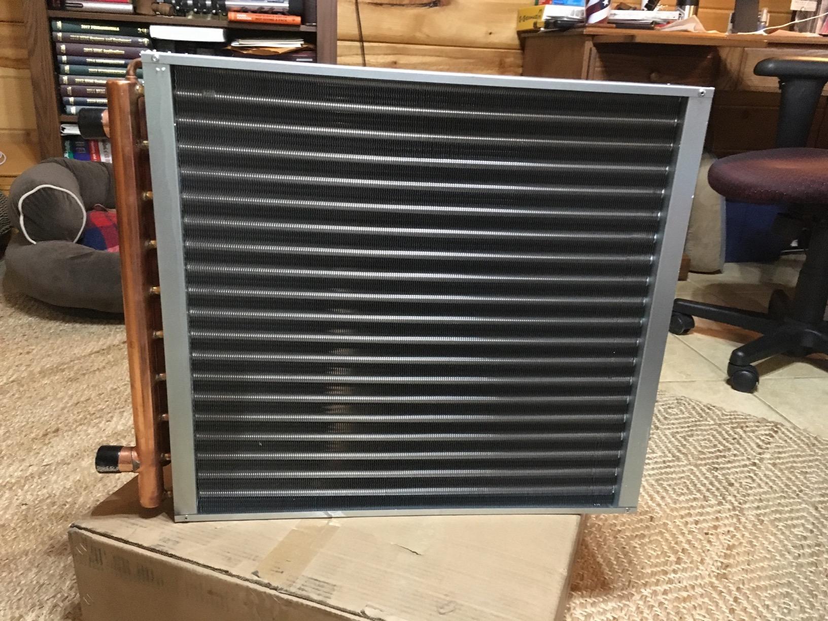 20x20 Water to Air Heat Exchanger Hot Water Coil Outdoor Wood Furnace customer photo 1