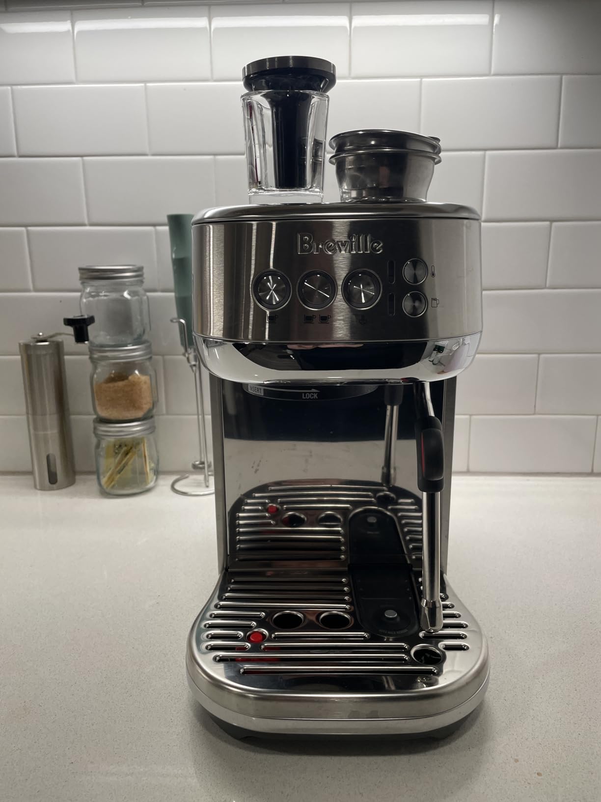 Breville BES500BSS Bambino Plus Espresso Machine, Brushed Stainless Steel | Make café-quality espresso, lattes and cappuccinos at home with this compact, semi-automatic coffee maker for home baristas customer photo 1